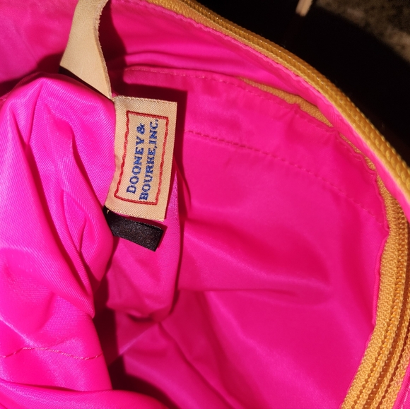 DOONEY & BOURKE Yellow Fabric Hobo Handbag Purse - Picture 9 of 11